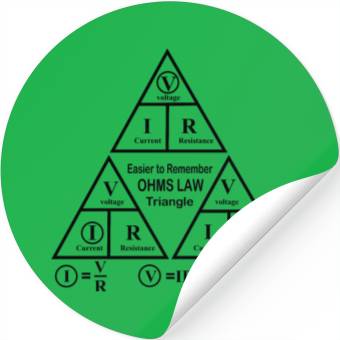 Discover Easy to Remember ohms law Triangle for Engineering Stickers