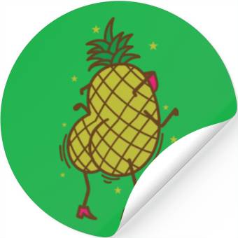 Discover Pineapple dancing tropical sweet Fruit Stickers