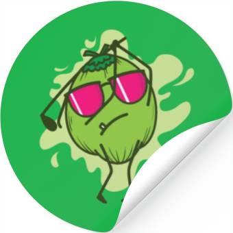Discover Coconut playing Golf Fruit Palm Stickers