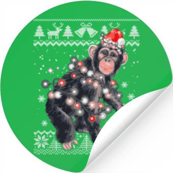 Discover Chimpanzee Monkey Ugly Pajama Monkey Stickers
