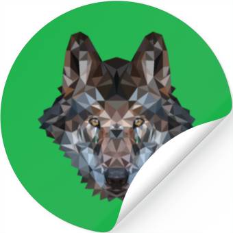 Discover Wolves | Polygon Wolf Head | Low Poly Werewolf Stickers