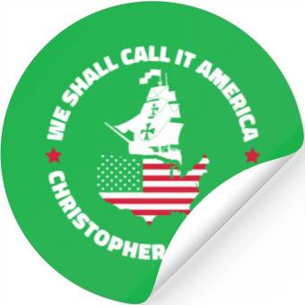Discover Columbus Day 1492 Us Flag Stickers