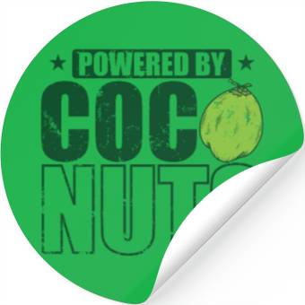 Discover Powered by Coconuts Palm exotic Fruit Stickers