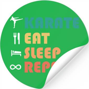 Discover karate eat sleep repeat Stickers