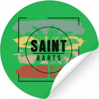 Discover Saint Barts Palm Tree Retro Artistic Stickers