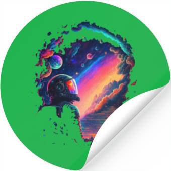Discover Psychedelic Astronaut Stickers