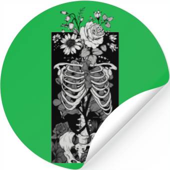 Discover Gothic Flower And Bones Stickers