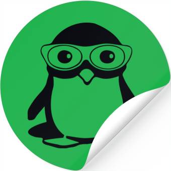 Discover Penguin with glasses, vector illustration Stickers