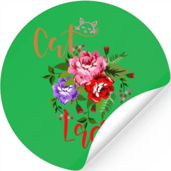Discover Flowery Cat Lady Stickers