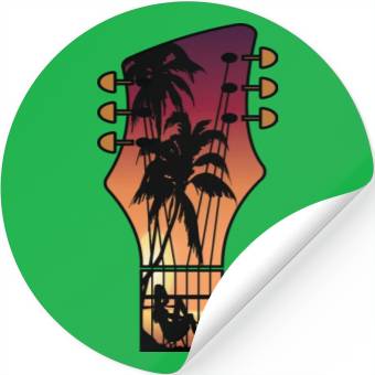 Discover Sunset View On Guitar Head Stickers