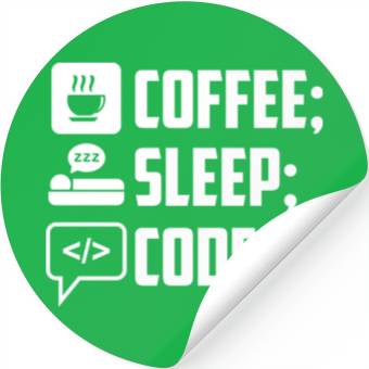 Discover Coffee Sleep Code Loop funny programmer lifestyle Stickers