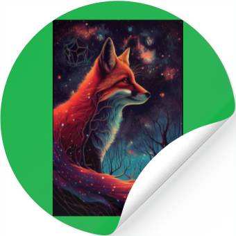 Discover Fox Galaxy Nature Stickers