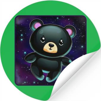 Discover Black Bear In Space Stickers