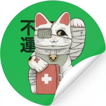Discover Unlucky White Cat Stickers