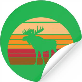 Discover Moose Sunset Animal Stickers