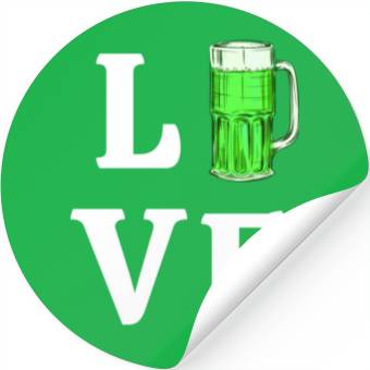 Discover Love Green Beer Stickers