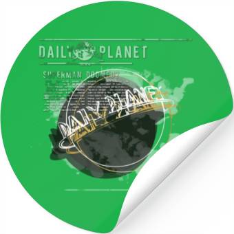 Discover Daily Planet Circle Poster Stickers