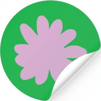 Discover Magenta Abstract Minimal Flower Stickers
