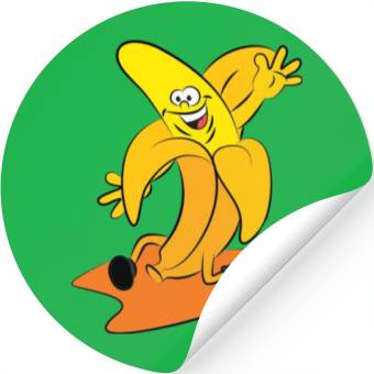 Discover funny running banana Stickers