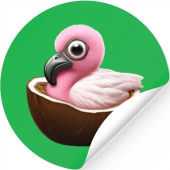 Discover Coconut Flamingo Stickers