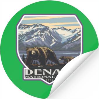 Discover Denali national park Stickers