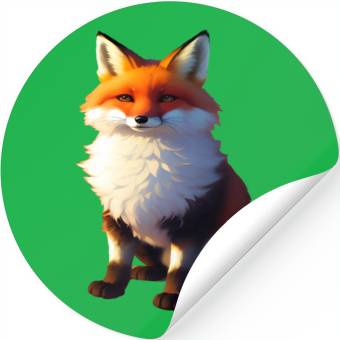 Discover Baby Red Tailed Fox Stickers