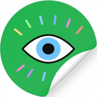 Discover Evil Eye With Rainbow Lashes Stickers