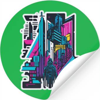 Discover Cyberpunk Cityspace Stickers