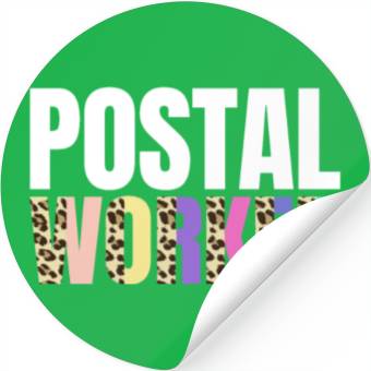 Discover Postal Worker Leopard Design Stickers