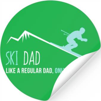 Discover Ski Dad Winter Skiing Stickers
