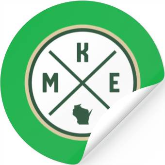 Discover Milwaukee Circle Patch Green Stickers