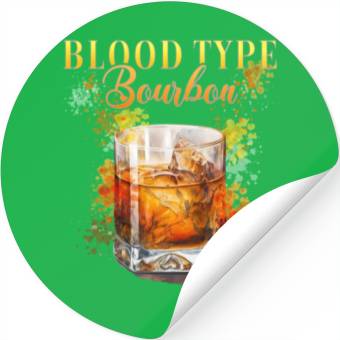 Discover Blood Type Bourbon Cocktail Bartender Stickers
