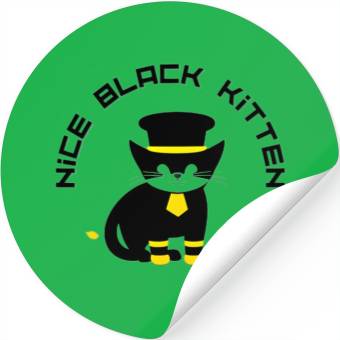 Discover Nice black kitten Stickers