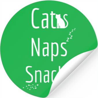 Discover Cats Naps And Snacks Stickers