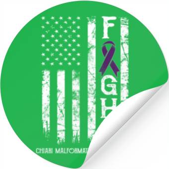 Discover Chiari Malformation Warrior Us Flag Stickers
