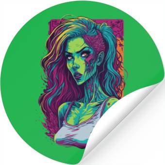 Discover Zombie Girl Stickers