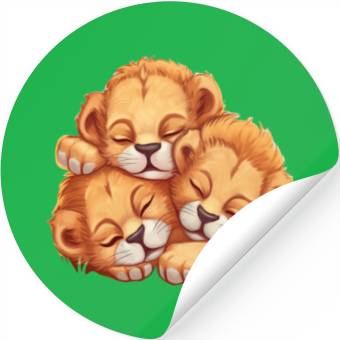 Discover Sleeping lion cubs Stickers