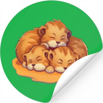 Discover Sleeping lion cubs Stickers