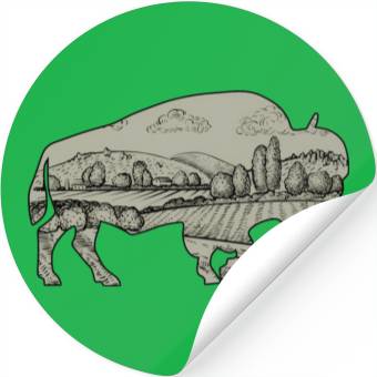 Discover Landscape Buffalo Bison Stickers
