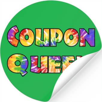 Discover Coupon Queen tie dye Stickers