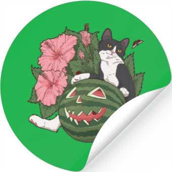 Discover Summer Halloween Cat Stickers