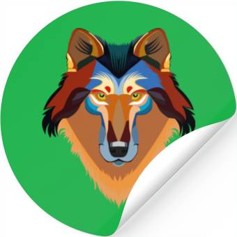 Discover Orange wolf Stickers