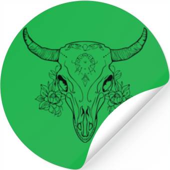 Discover Cow Skull Boho Stickers