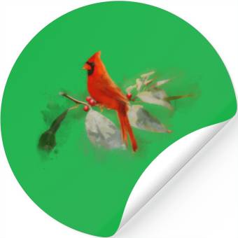 Discover Wild Red Cardinal Bird Stickers
