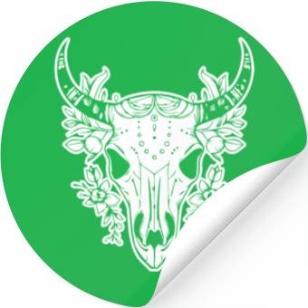 Discover Cow Skull Boho Stickers