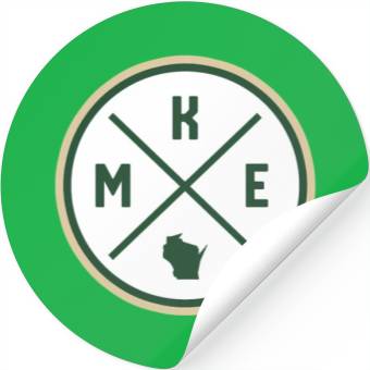 Discover Milwaukee Circle Patch Green Stickers
