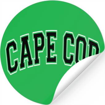 Discover Cape Cod Massachusetts Varsity Style Black Text Stickers