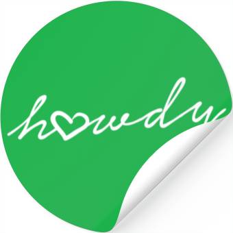 Discover Howdy Heart Cursive Stickers