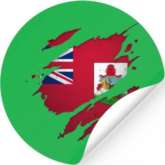 Discover Proud Bermudians Torn Ripped Bermuda Flag Stickers