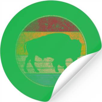 Discover Buffalo Distressed Bison Animal Dad Stickers